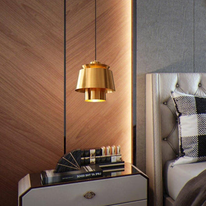 Moderne Pendelleuchte in Gold – Retro-Design Metalllampe, E27 Fassung, für Esszimmer & Wohnzimmer