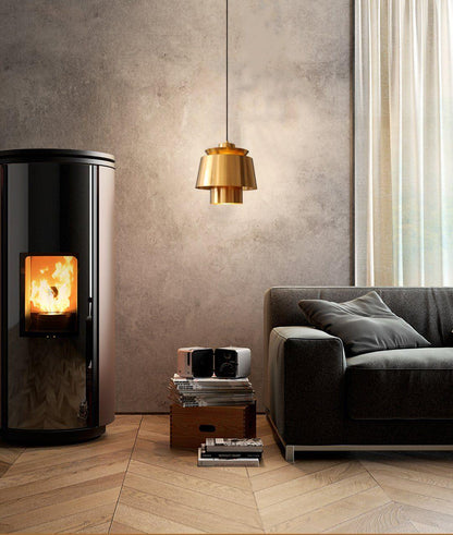 Moderne Pendelleuchte in Gold – Retro-Design Metalllampe, E27 Fassung, für Esszimmer & Wohnzimmer