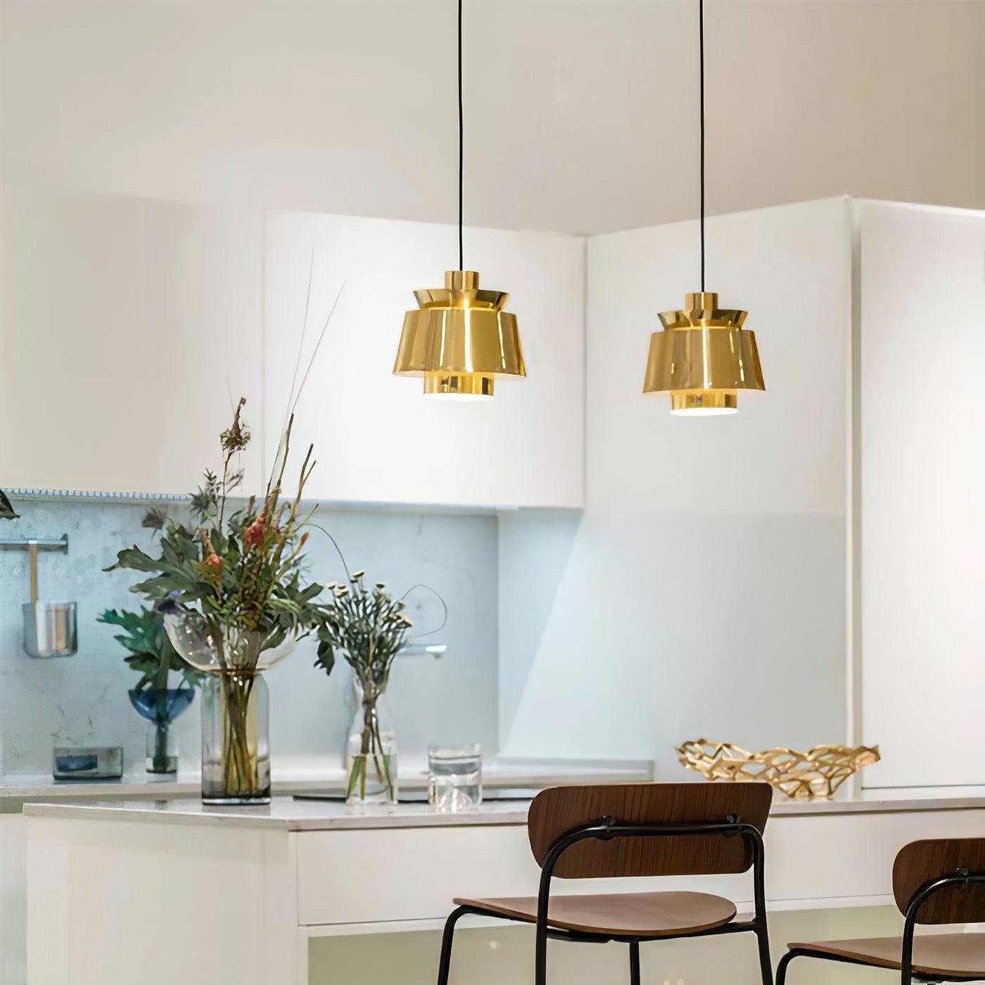 Moderne Pendelleuchte in Gold – Retro-Design Metalllampe, E27 Fassung, für Esszimmer & Wohnzimmer
