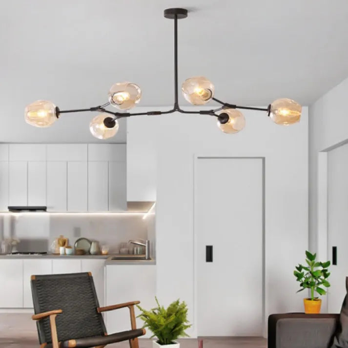 Moderne Molekül-Deckenleuchte mit 6 Armen – Designerlampe im Mid-Century Stil für Wohnzimmer, Essbereich & Loft