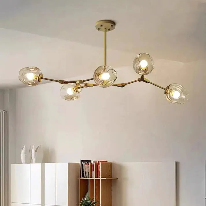 Moderne Molekül-Deckenleuchte mit 6 Armen – Designerlampe im Mid-Century Stil für Wohnzimmer, Essbereich & Loft