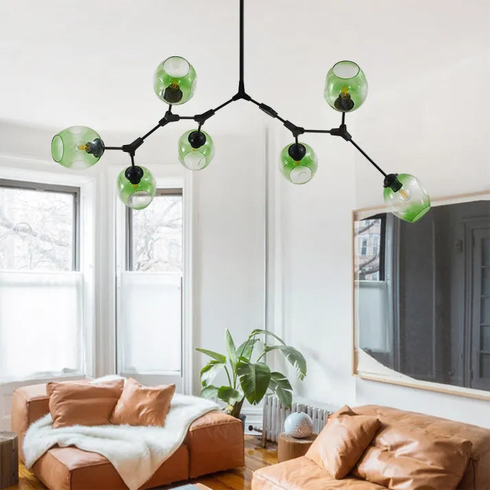 Moderne Molekül-Deckenleuchte mit 6 Armen – Designerlampe im Mid-Century Stil für Wohnzimmer, Essbereich & Loft
