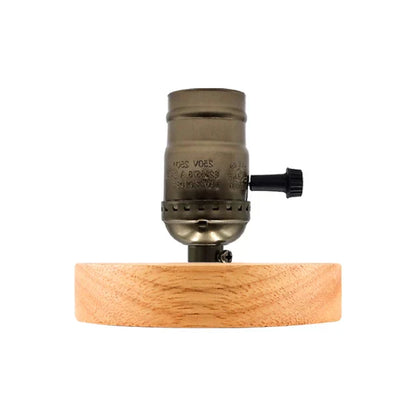 Retro Holz Tischlampe mit Lichterkugel – Dekorative Beleuchtung für Zuhause