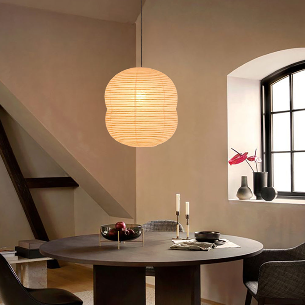 Minimalistische Pendelleuchte im japanischen Stil – Papier-Hängelampe für Esszimmer, Wohnzimmer & Schlafzimmer