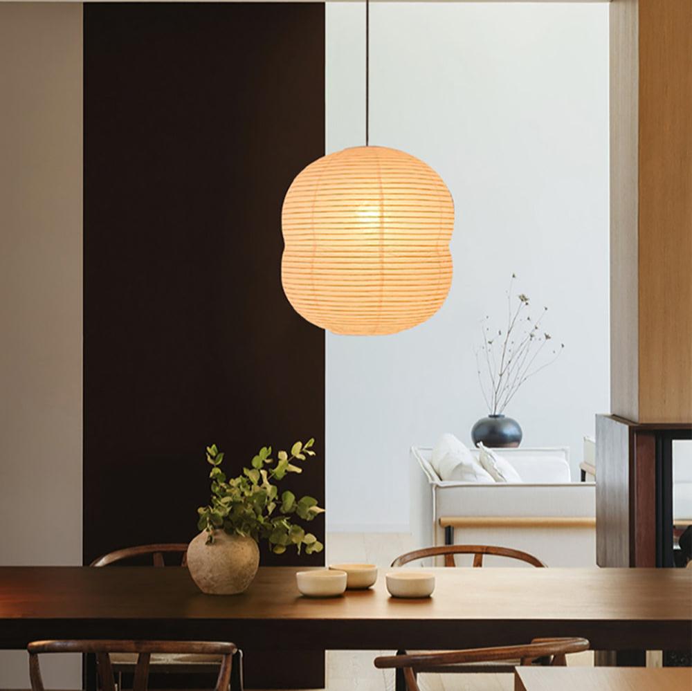 Minimalistische Pendelleuchte im japanischen Stil – Papier-Hängelampe für Esszimmer, Wohnzimmer & Schlafzimmer