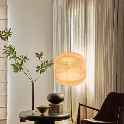 Minimalistische Pendelleuchte im japanischen Stil – Papier-Hängelampe für Esszimmer, Wohnzimmer & Schlafzimmer