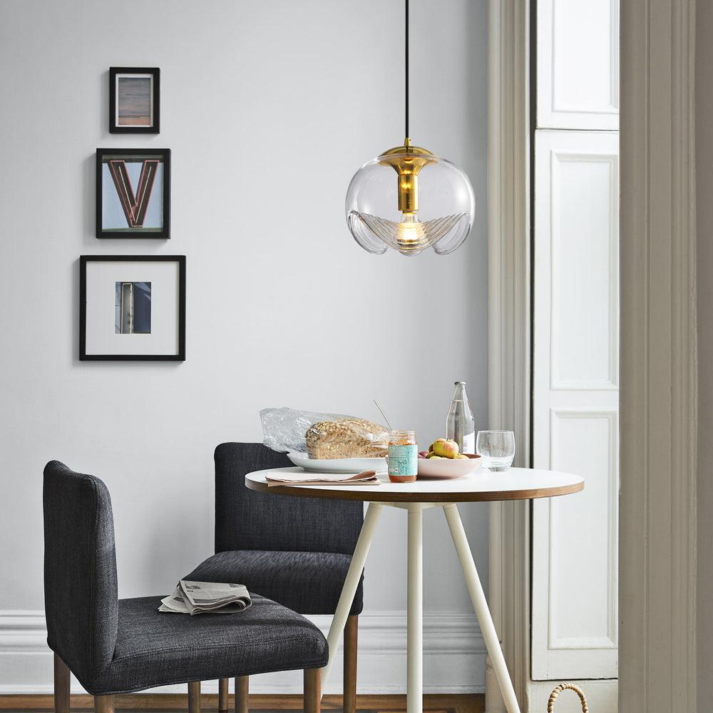 Moderne Pendelleuchte aus Glas – Rauchglas Designlampe mit Vintage-Look für Esszimmer & Wohnzimmer
