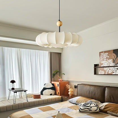 Pendelleuchte im Wolken-Design mit Holzdetail – Elegante Hängelampe für Esszimmer, Schlafzimmer & Wohnzimmer