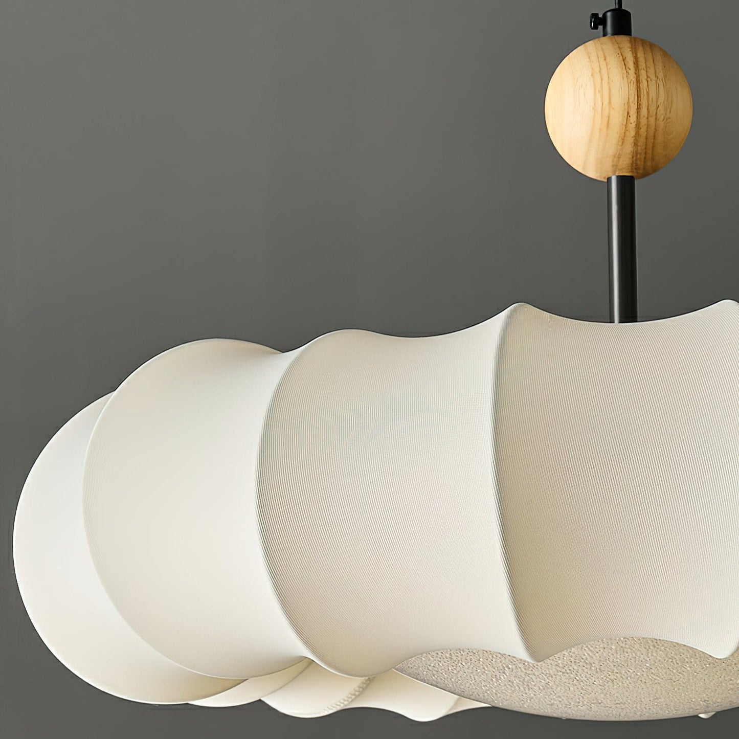 Pendelleuchte im Wolken-Design mit Holzdetail – Elegante Hängelampe für Esszimmer, Schlafzimmer & Wohnzimmer