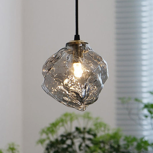 Moderne Pendelleuchte mit handgefertigtem Eiswürfel-Glasdesign – Individuelle Hängeleuchte für Küche, Esstisch & Wohnzimmer