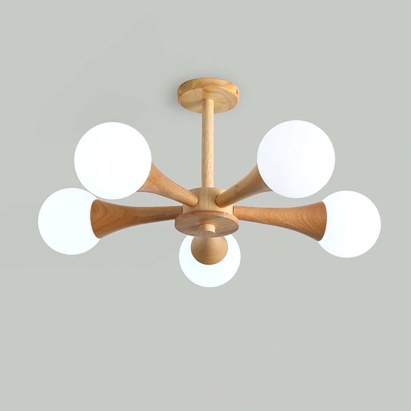 Luna Elegante Deckenlampe aus Holz – Stilvolle LED Hängelampe für Wohnzimmer und Schlafzimmer