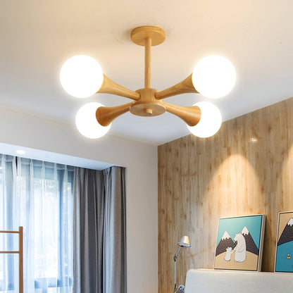 Luna Elegante Deckenlampe aus Holz – Stilvolle LED Hängelampe für Wohnzimmer und Schlafzimmer