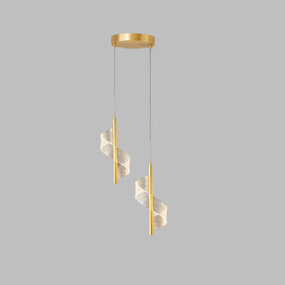 Spiral LED Pendelleuchte in Gold – Modernes Design Lichtobjekt für Schlafzimmer, Flur oder Wohnzimmer