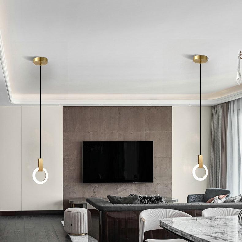 Moderne LED Ring Pendelleuchte – Goldene Hängelampe im minimalistischen Design für Esszimmer & Wohnzimmer
