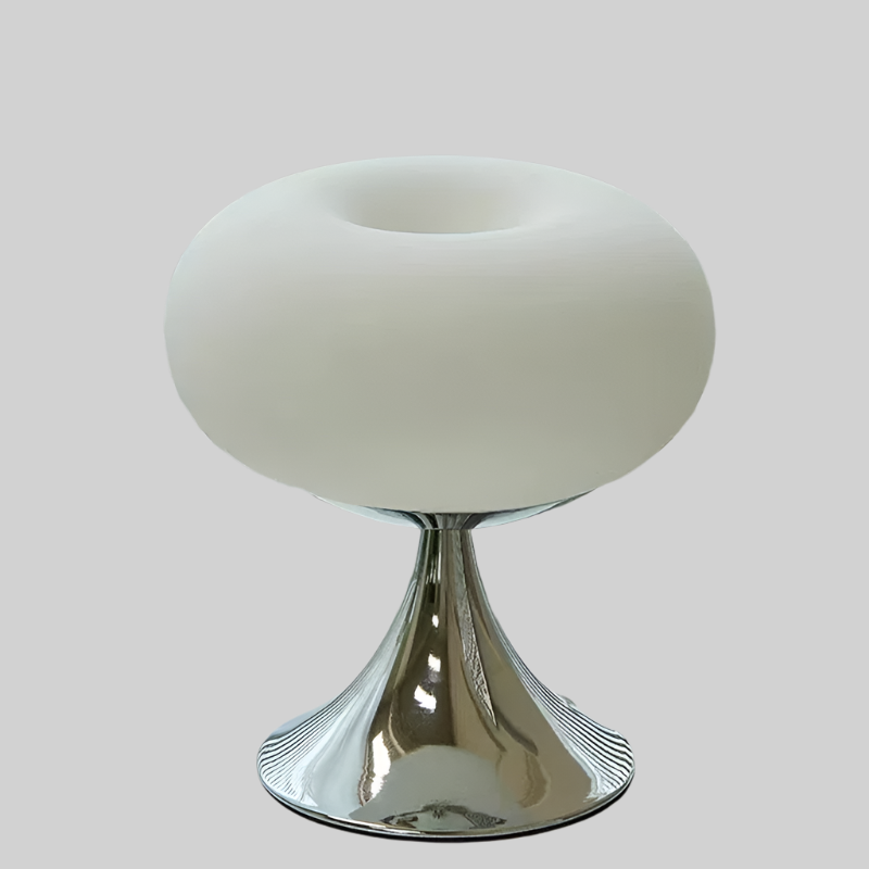Vintage table lamp in apple design – Bauhaus-inspired glass lamp with E27 socket and rotary switch for stylish accent lighting