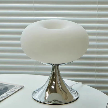 Vintage table lamp in apple design – Bauhaus-inspired glass lamp with E27 socket and rotary switch for stylish accent lighting