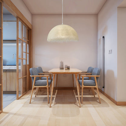 Handgefertigte Hängelampe im Dome-Design – Weiche Faseroptik für gemütliche Wohnräume