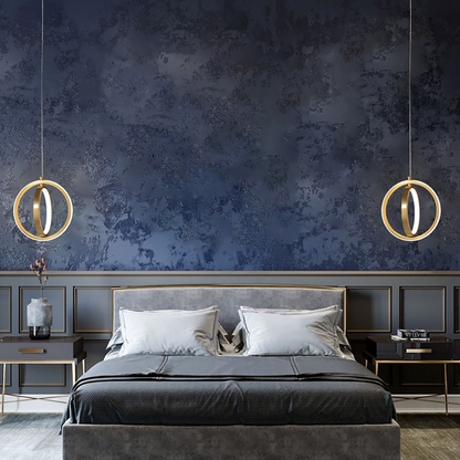 Moderne LED-Pendelleuchte mit 3D-Ringdesign – Design-Hängelampe für Schlafzimmer, Wohnzimmer & Flur – Geometrische Statement-Beleuchtung in Goldoptik