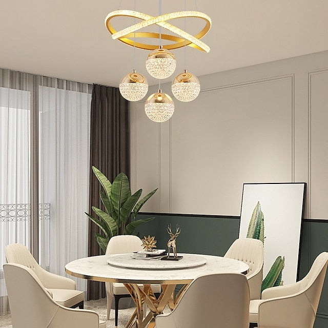 Moderner Cluster Deckenleuchter mit dimmbaren Glaskugeln – Kronleuchter für Esszimmer und Wohnzimmer