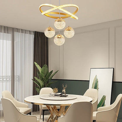Moderner Cluster Deckenleuchter mit dimmbaren Glaskugeln – Kronleuchter für Esszimmer und Wohnzimmer