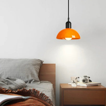 Retro Pendelleuchte im Pop-Art Stil – Bunte Deckenlampe in Orange & Grün für Küche, Esszimmer & Wohnzimmer