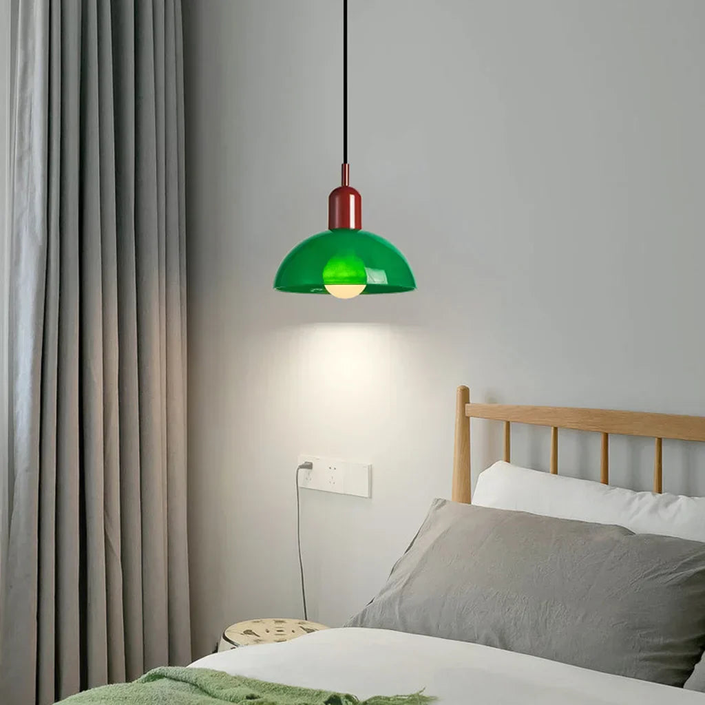 Retro Pendelleuchte im Pop-Art Stil – Bunte Deckenlampe in Orange & Grün für Küche, Esszimmer & Wohnzimmer