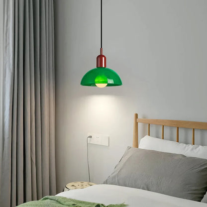 Retro Pendelleuchte im Pop-Art Stil – Bunte Deckenlampe in Orange & Grün für Küche, Esszimmer & Wohnzimmer