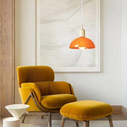 Retro Pendelleuchte im Pop-Art Stil – Bunte Deckenlampe in Orange & Grün für Küche, Esszimmer & Wohnzimmer