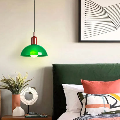 Retro Pendelleuchte im Pop-Art Stil – Bunte Deckenlampe in Orange & Grün für Küche, Esszimmer & Wohnzimmer