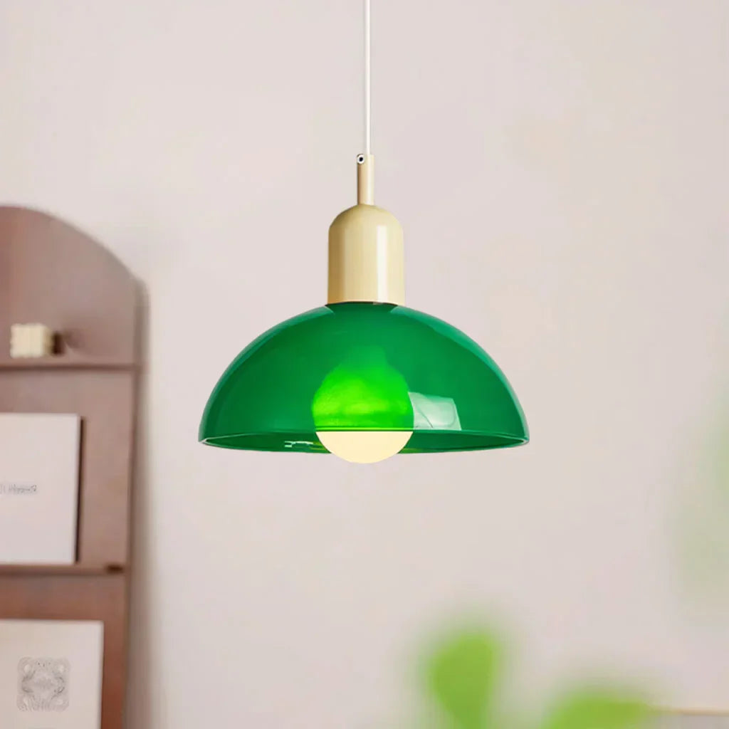 Retro Pendelleuchte im Pop-Art Stil – Bunte Deckenlampe in Orange & Grün für Küche, Esszimmer & Wohnzimmer