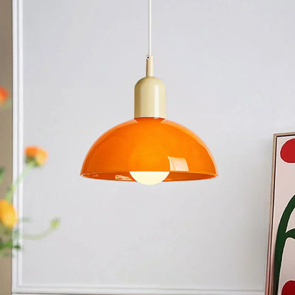 Retro Pendelleuchte im Pop-Art Stil – Bunte Deckenlampe in Orange & Grün für Küche, Esszimmer & Wohnzimmer