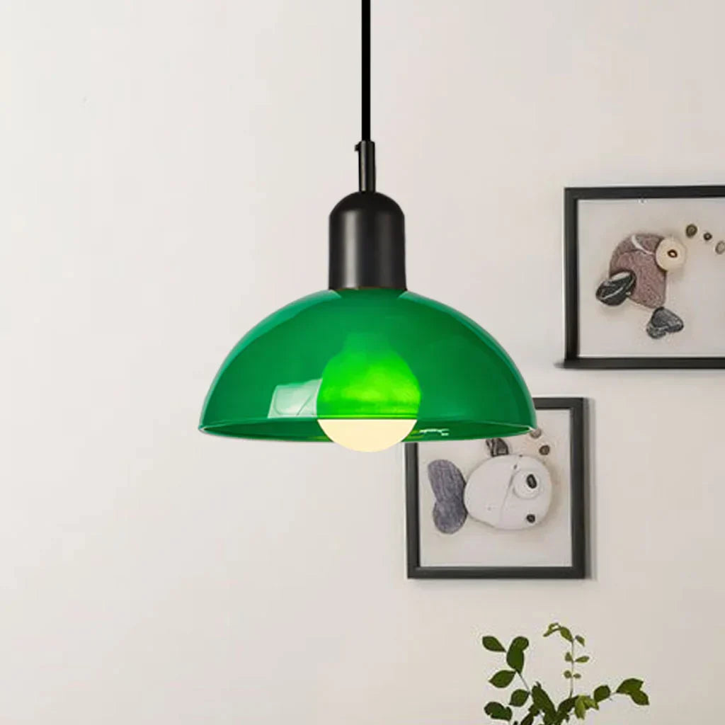 Retro Pendelleuchte im Pop-Art Stil – Bunte Deckenlampe in Orange & Grün für Küche, Esszimmer & Wohnzimmer