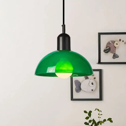 Retro Pendelleuchte im Pop-Art Stil – Bunte Deckenlampe in Orange & Grün für Küche, Esszimmer & Wohnzimmer