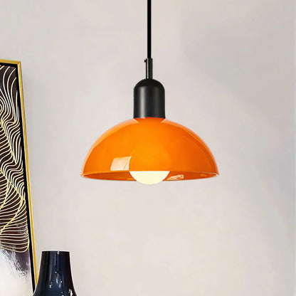 Retro Pendelleuchte im Pop-Art Stil – Bunte Deckenlampe in Orange & Grün für Küche, Esszimmer & Wohnzimmer