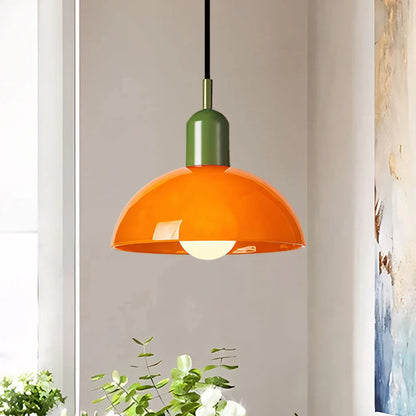 Retro Pendelleuchte im Pop-Art Stil – Bunte Deckenlampe in Orange & Grün für Küche, Esszimmer & Wohnzimmer