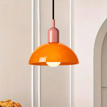 Retro Pendelleuchte im Pop-Art Stil – Bunte Deckenlampe in Orange & Grün für Küche, Esszimmer & Wohnzimmer