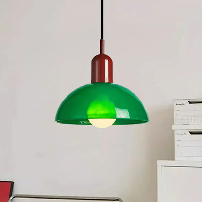 Retro Pendelleuchte im Pop-Art Stil – Bunte Deckenlampe in Orange & Grün für Küche, Esszimmer & Wohnzimmer