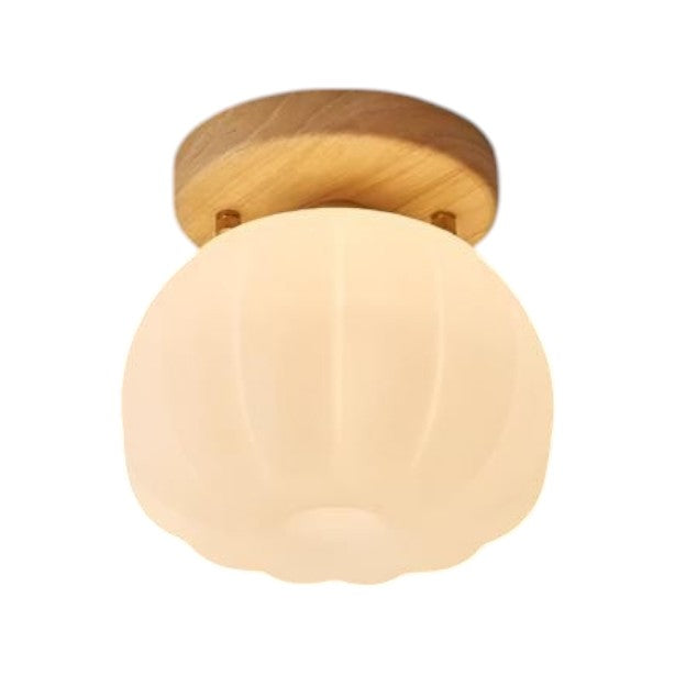 Deckenleuchte in Wolkenform – LED Aufbaulampe mit Holzsockel für Kinderzimmer, Schlafzimmer & Wohnzimmer