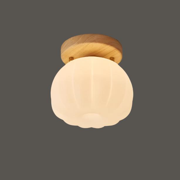 Deckenleuchte in Wolkenform – LED Aufbaulampe mit Holzsockel für Kinderzimmer, Schlafzimmer & Wohnzimmer