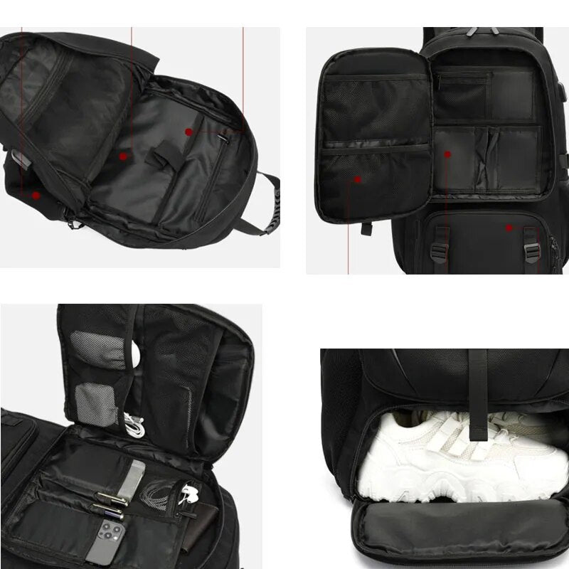 Multifunktionaler Rucksack mit USB-Ladeanschluss & großem Stauraum – 50L/60L/80L