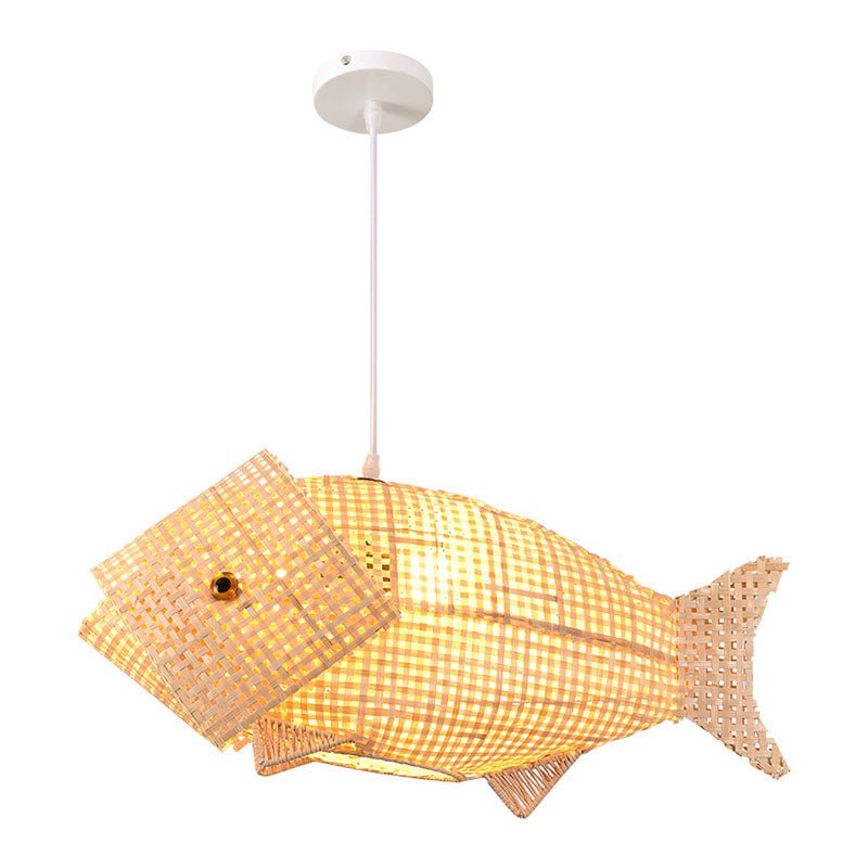 BambooFish - Hängeleuchte im asiatischen Stil aus Holz