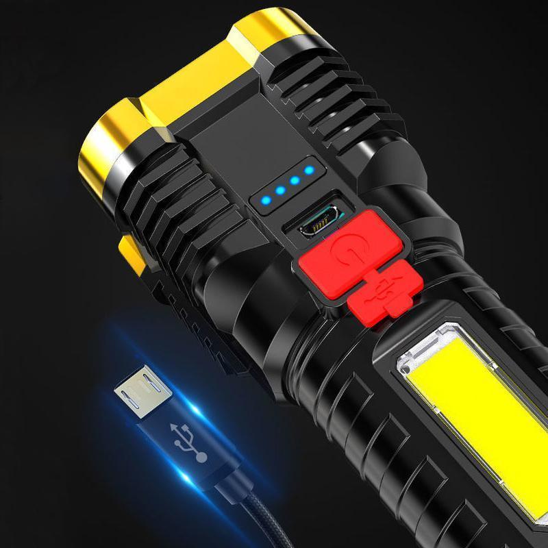 UltraPower LED Taschenlampe – 100.000 Lumen, USB-aufladbar, IP65 wasserdicht mit Seitenlicht