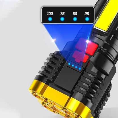 UltraPower LED Taschenlampe – 100.000 Lumen, USB-aufladbar, IP65 wasserdicht mit Seitenlicht