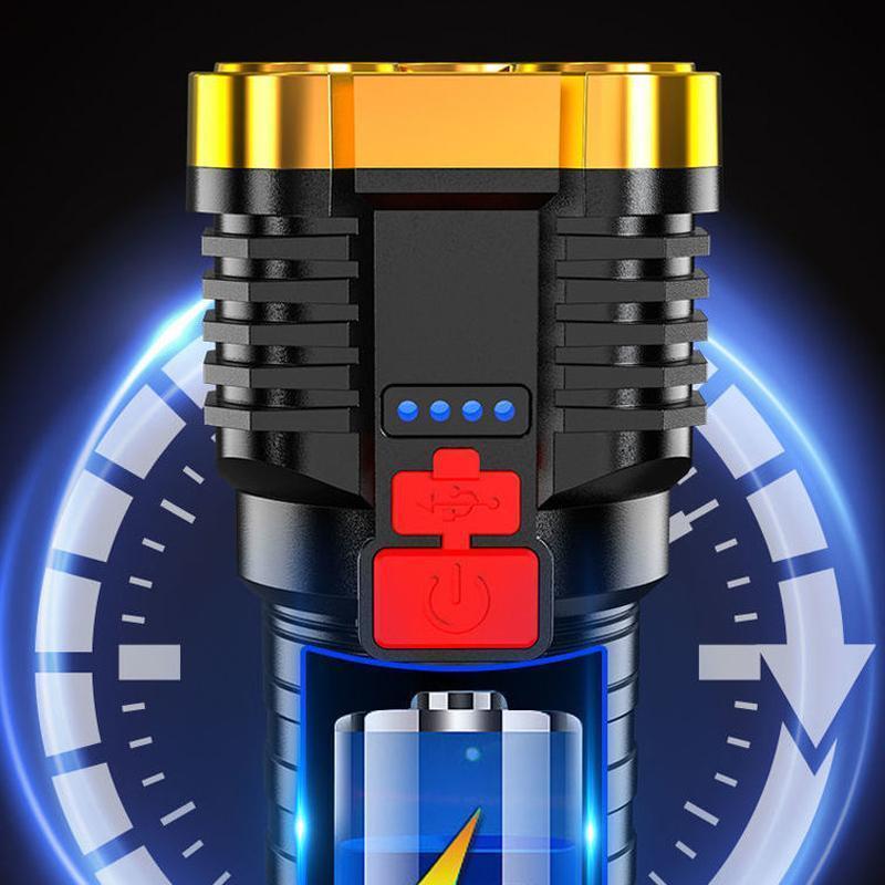 UltraPower LED Taschenlampe – 100.000 Lumen, USB-aufladbar, IP65 wasserdicht mit Seitenlicht