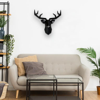 Großer nordischer Hirschkopf 3D Wandkunst