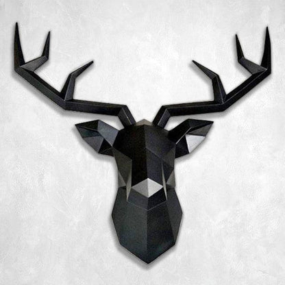 Großer nordischer Hirschkopf 3D Wandkunst