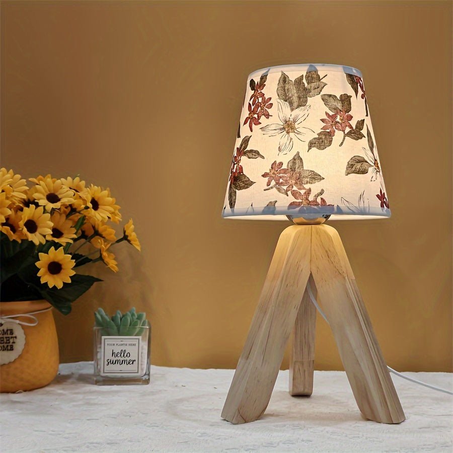 Lumea Flora - Elegante LED-Tischlampe mit Holzfuß, USB-betrieben