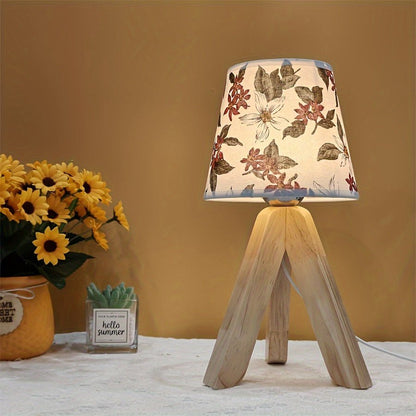 Lumea Flora - Elegante LED-Tischlampe mit Holzfuß, USB-betrieben