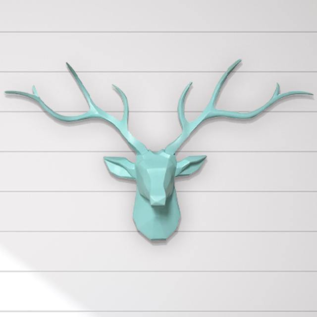 3D Nordischer Hirschkopf Wandhalter 78cm