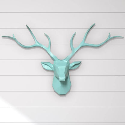 3D Nordischer Hirschkopf Wandhalter 78cm